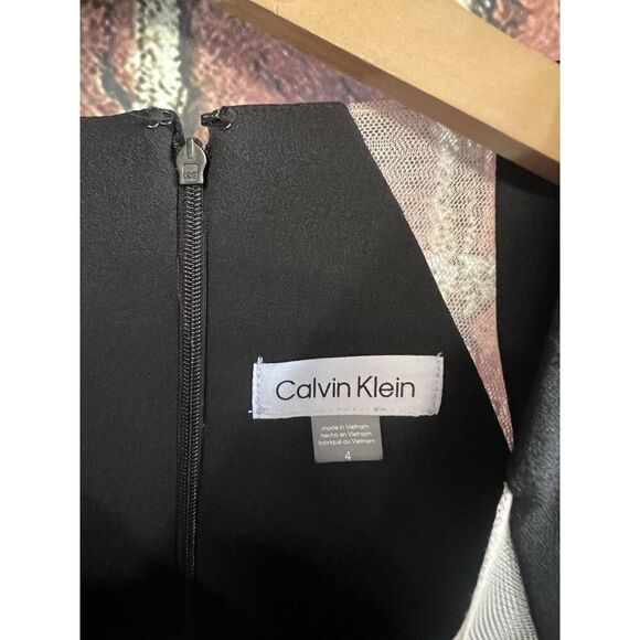 Calvin Klein Womens Black Short Sleeve Sheath Slip Dress Size 4 NWT - Picture 3 of 3